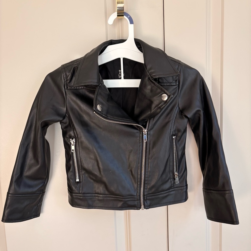 art class Black Kids Faux Leather Jacket size 4/5